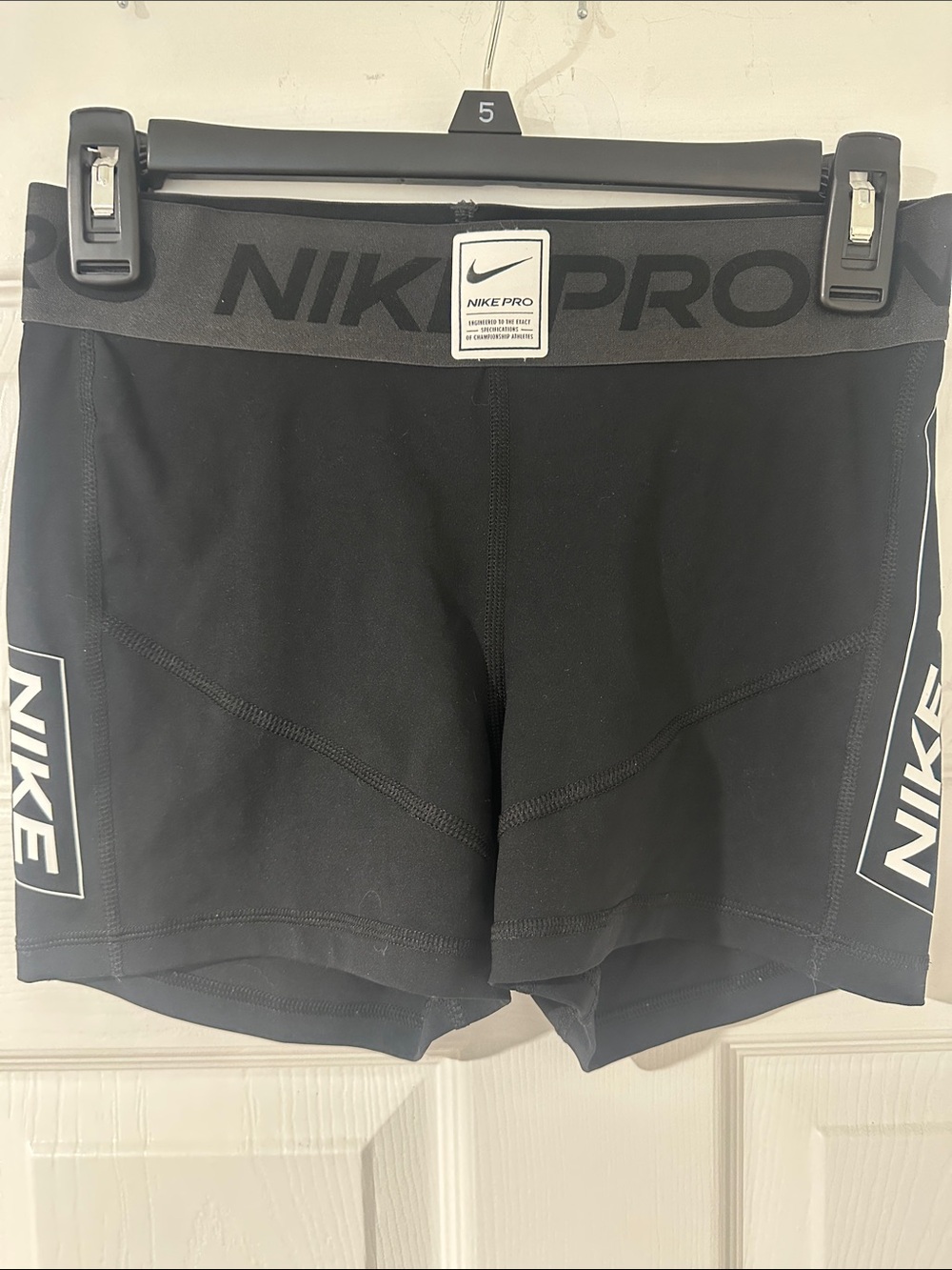 Nike Pro Black Women's Bike Shorts with Side Logo